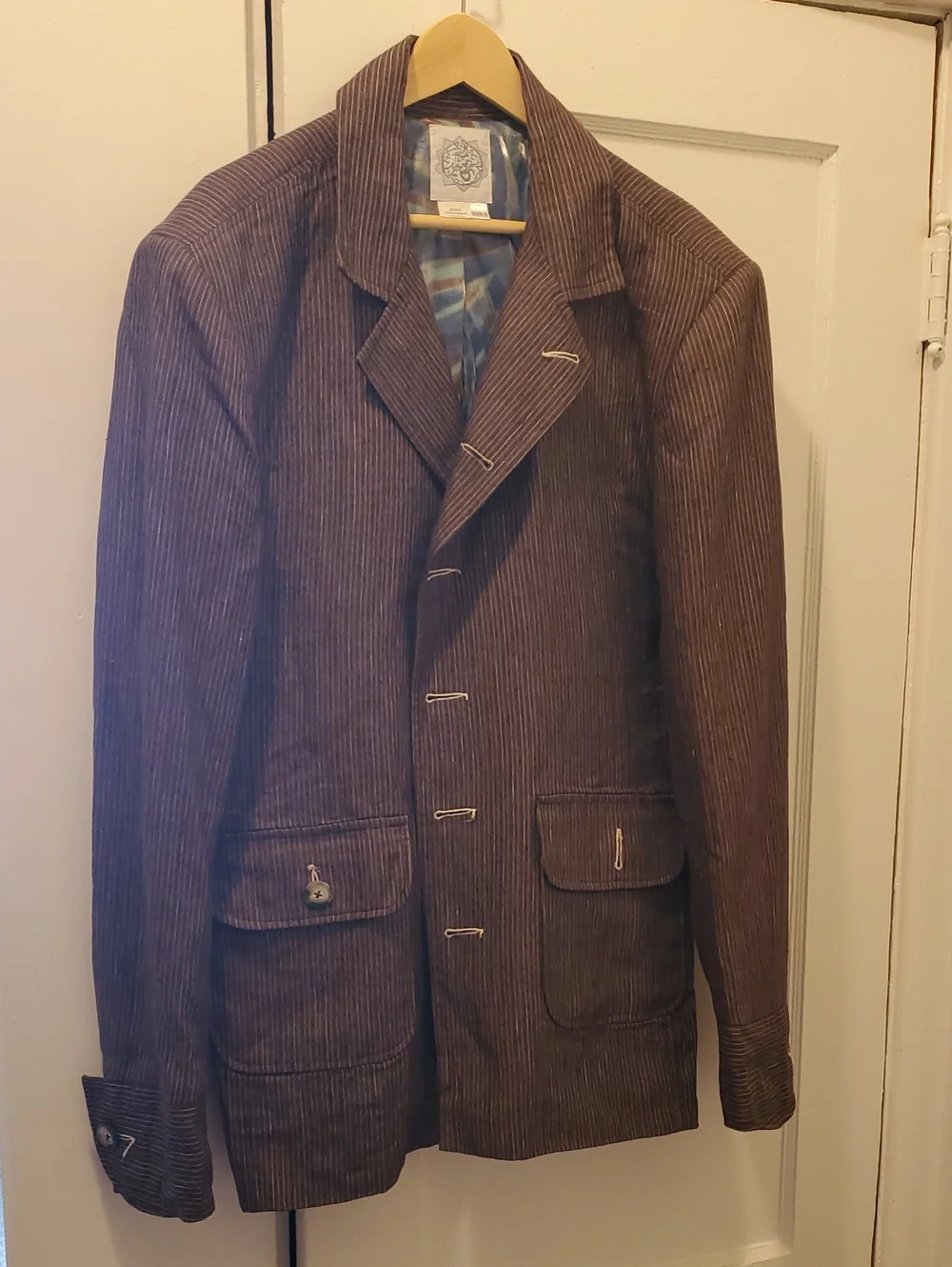 Men's Brown Pinstripe Corduroy Blazer